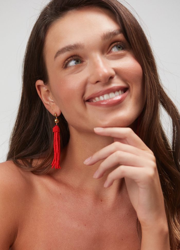 ANNI LU - Tassel fever earrings Poppy red