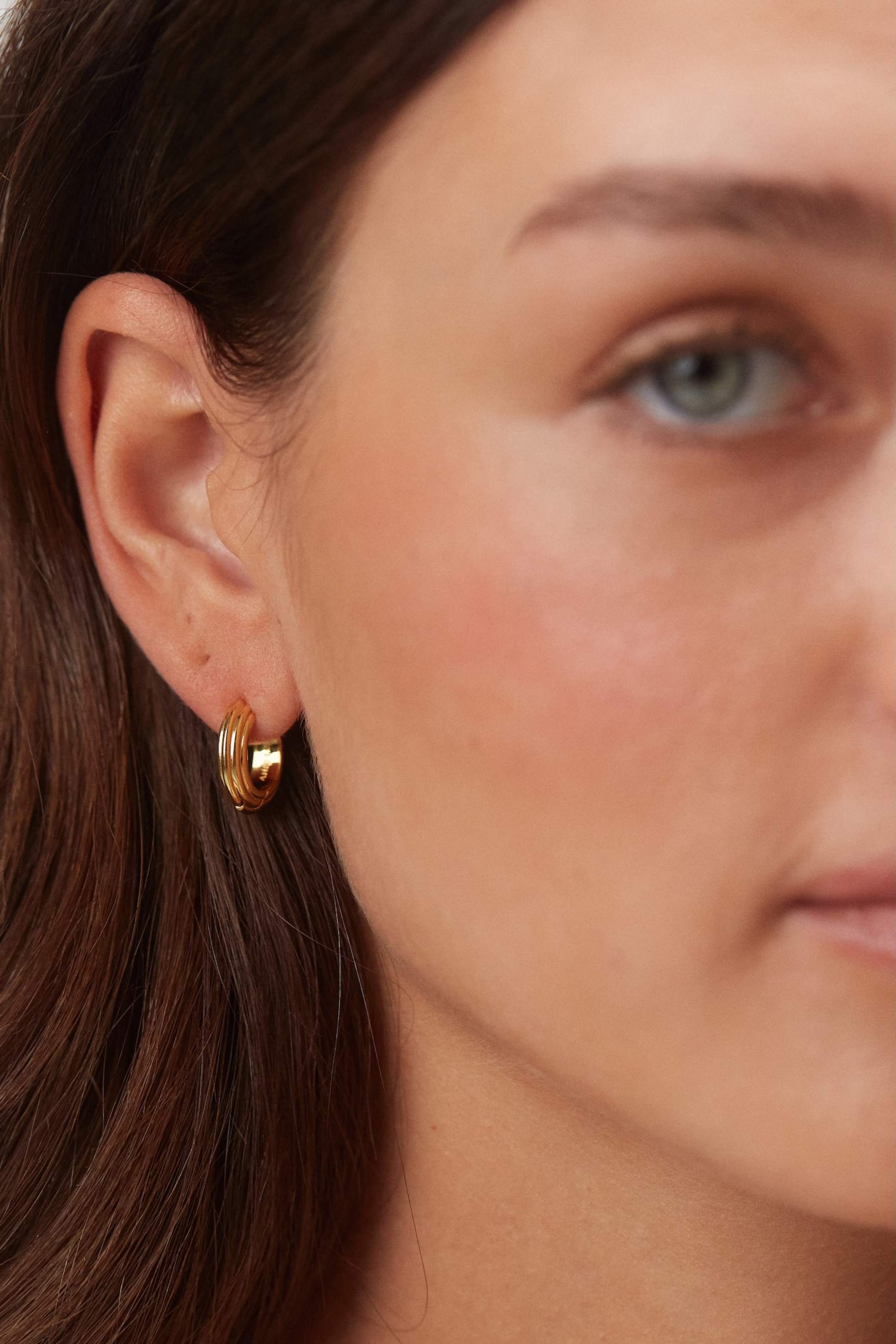 ANNI LU - Golden deco hoops petit Gold