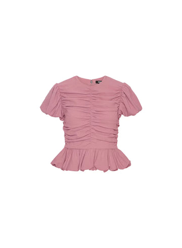 Rotate - Ruched puff sleeve top Lilas
