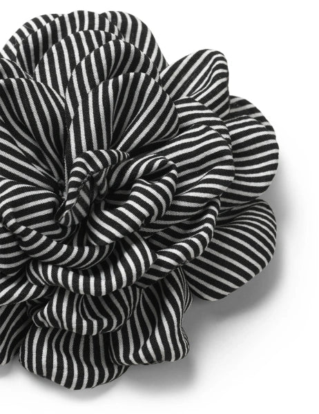 Mads Nørgaard - Rose brooch Stripe black/white