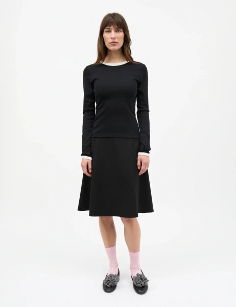 Mads Nørgaard - Camille LS tee Black/vanilla ice