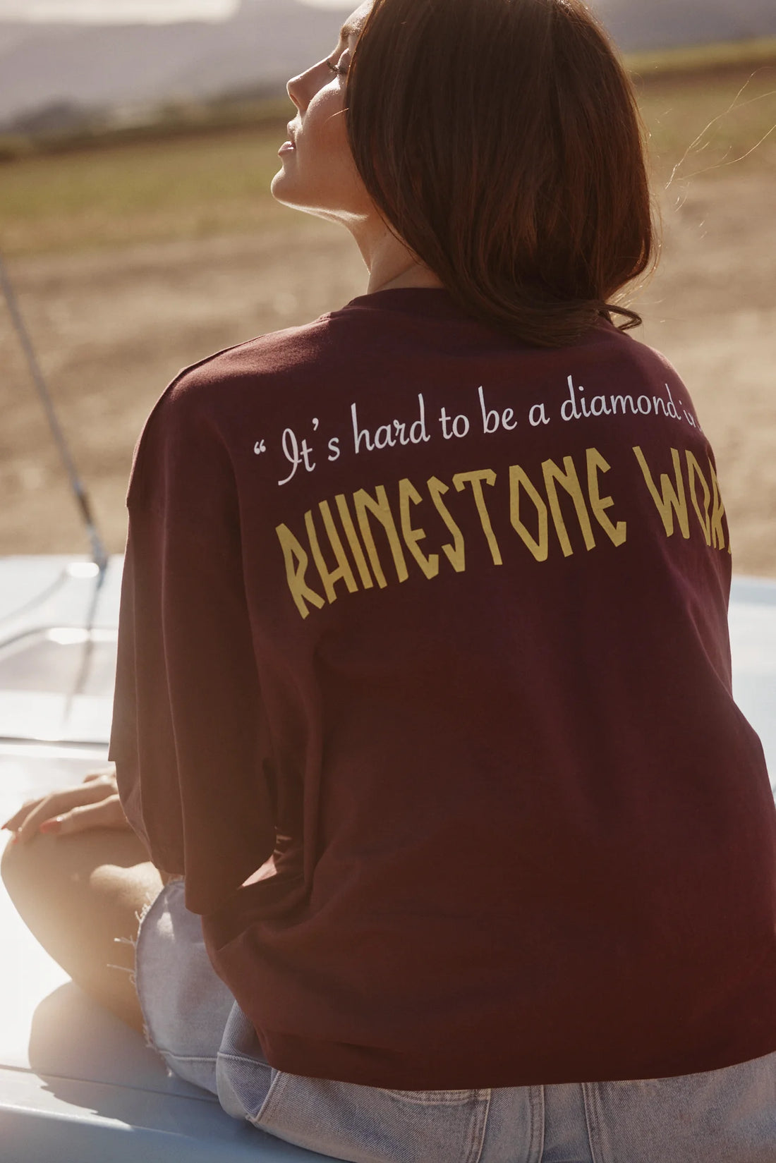 Sabbi Rhinestone tee Aubergine