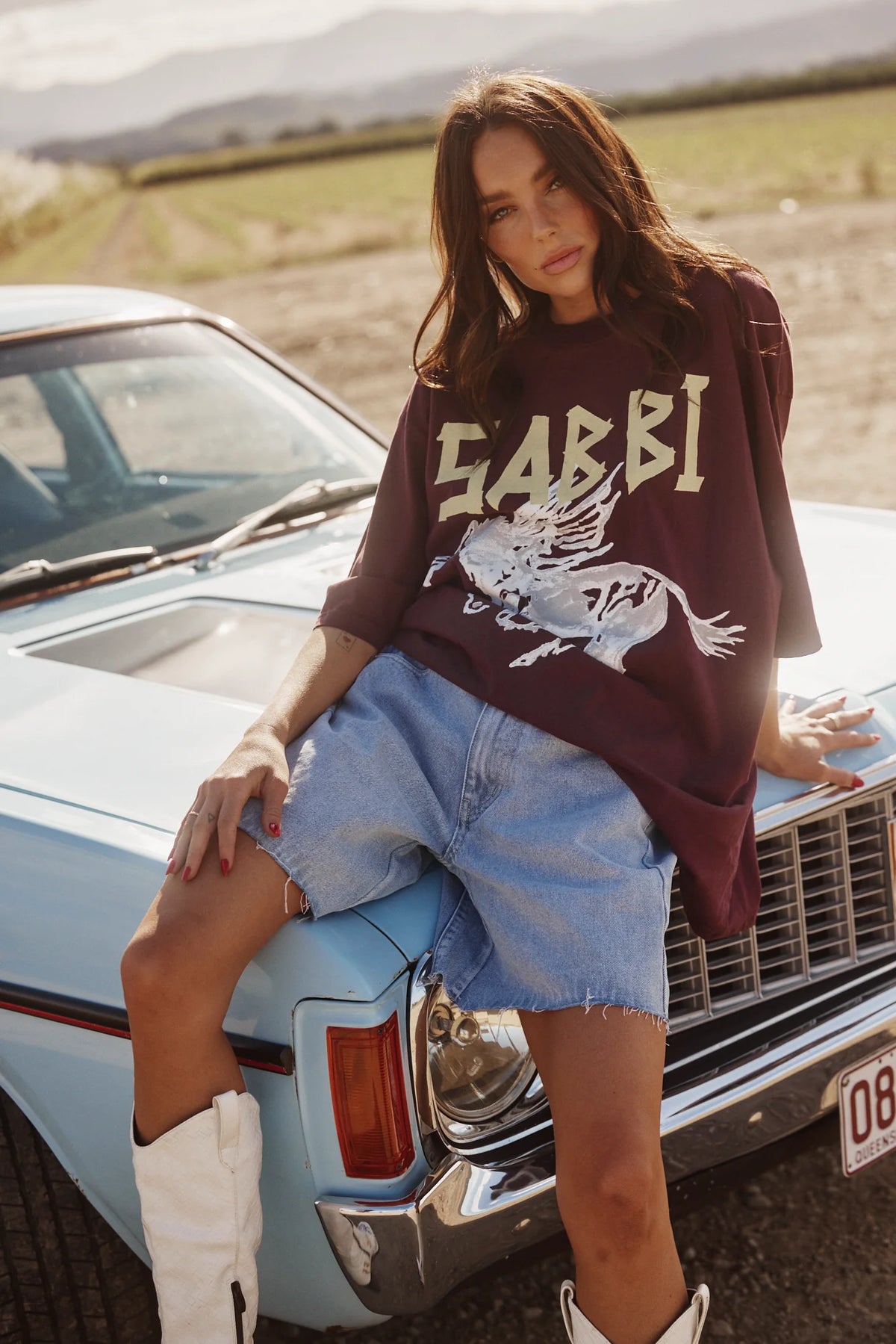Sabbi Rhinestone tee Aubergine