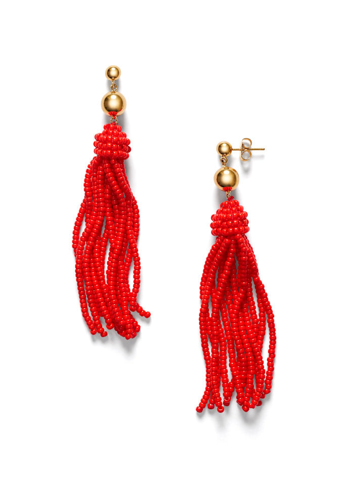 ANNI LU - Tassel fever earrings Poppy red