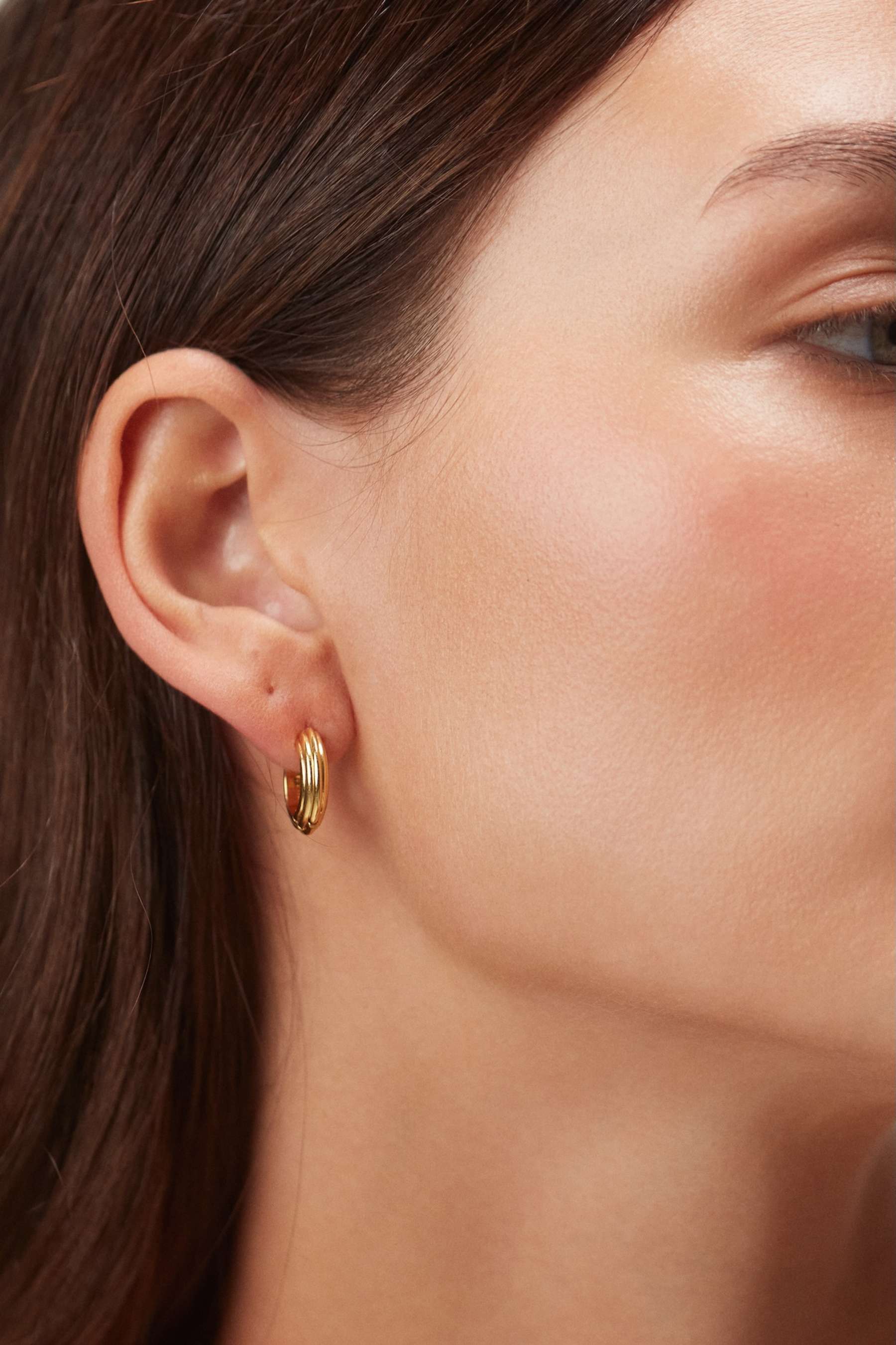ANNI LU - Golden deco hoops petit Gold