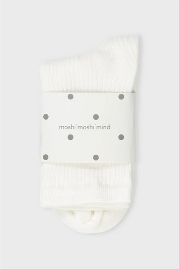 Moshi Moshi mind - Story rib socks Ecru