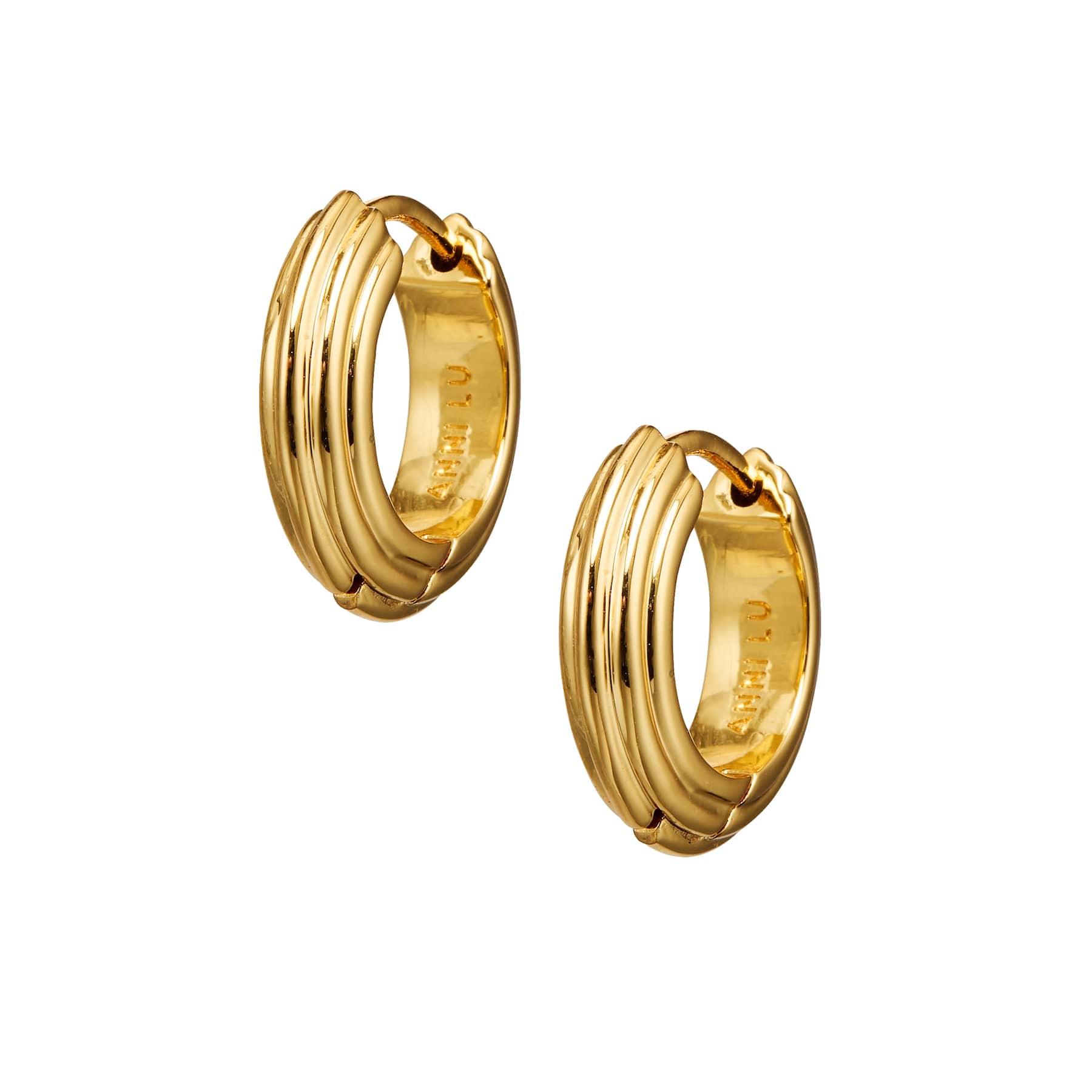 ANNI LU - Golden deco hoops petit Gold