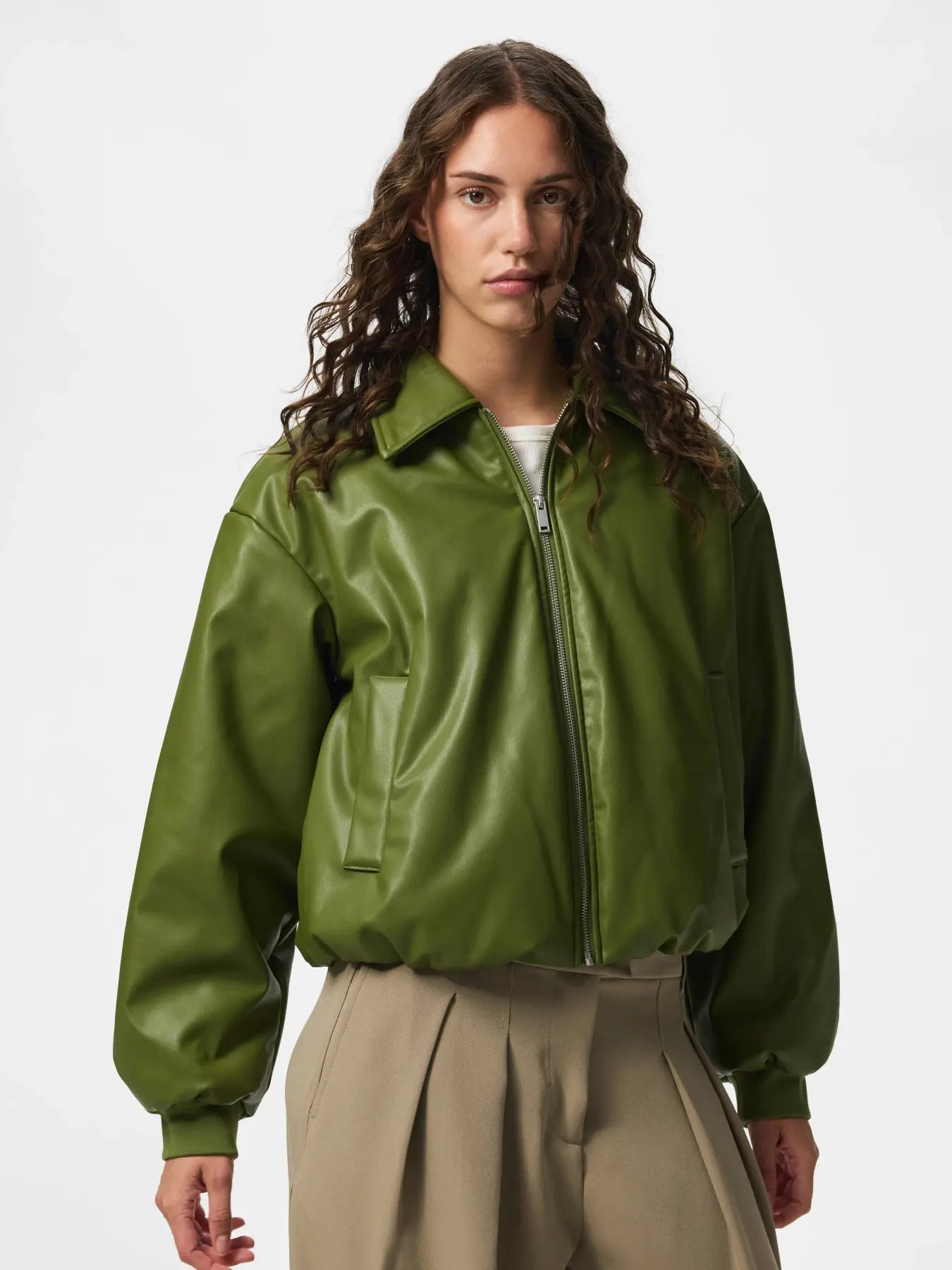 Pieces - PClara bomber jacket Sphagnum