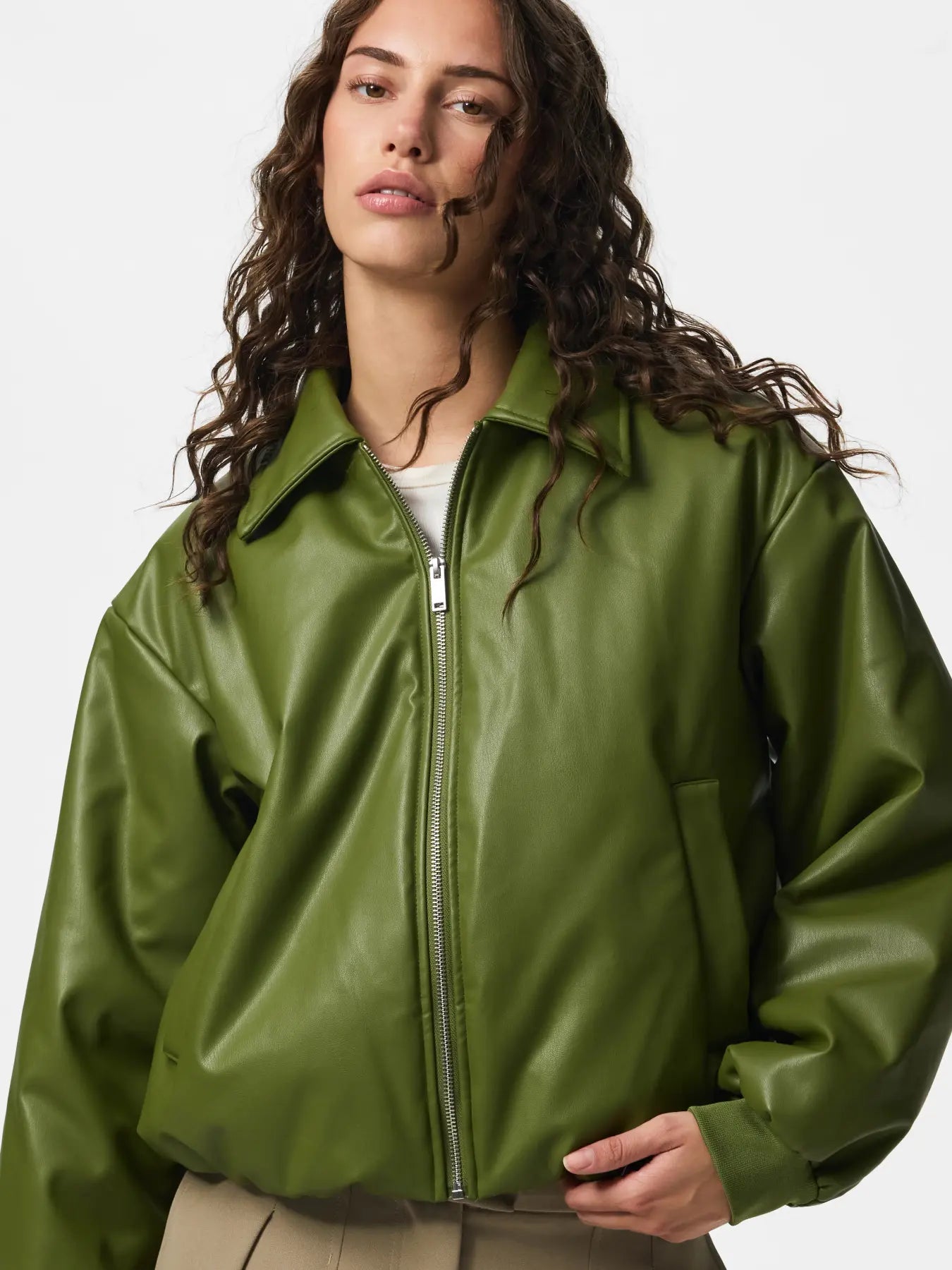 Pieces - PClara bomber jacket Sphagnum