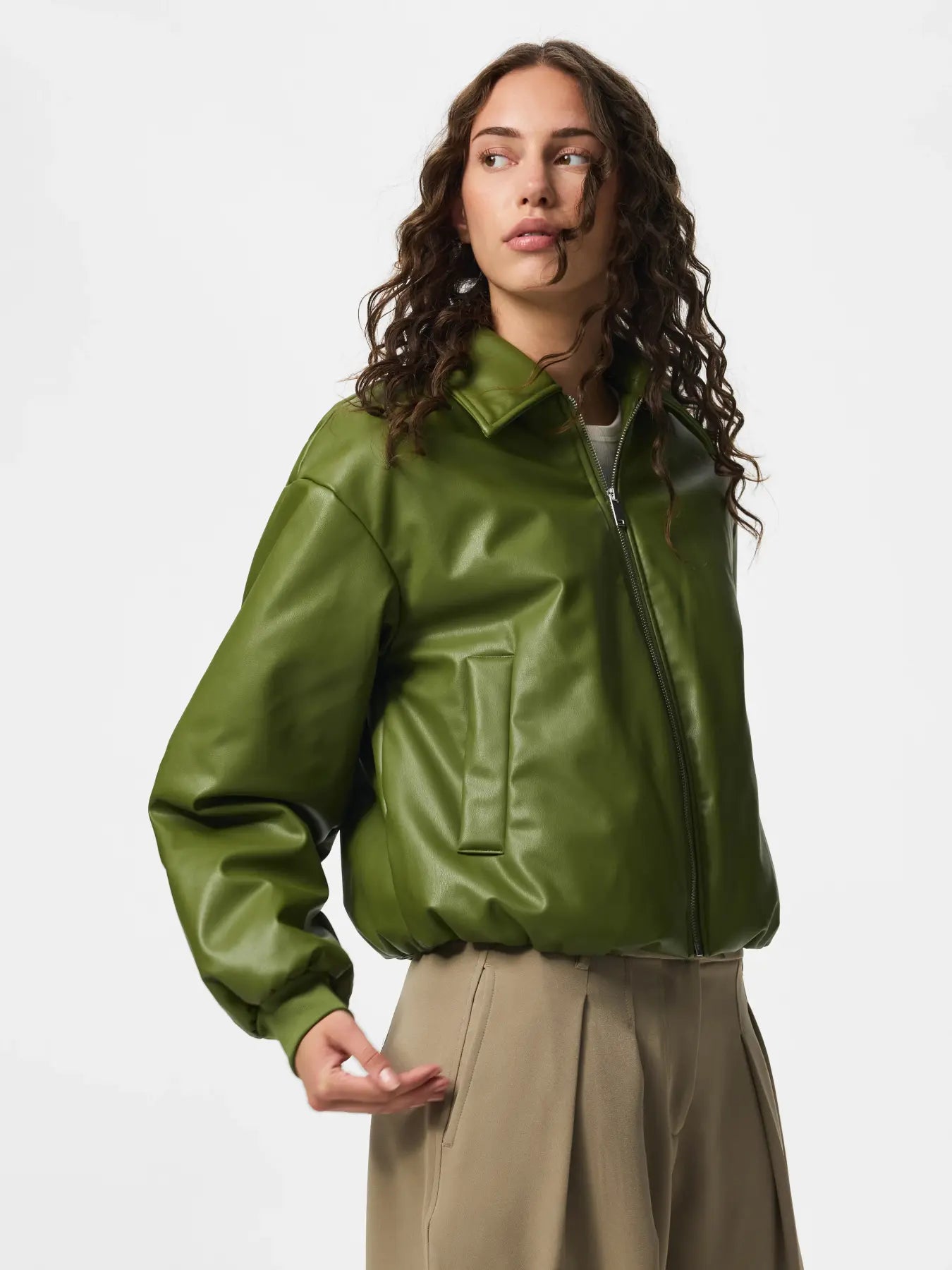 Pieces - PClara bomber jacket Sphagnum