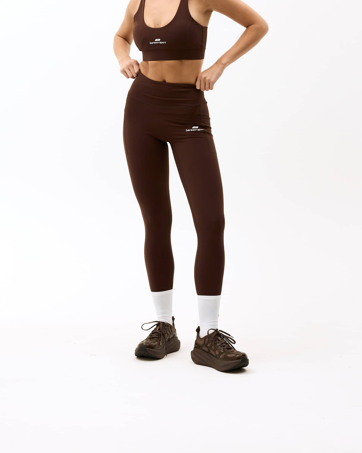 Bareen - Womens pocket tights Brown