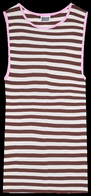 NPS - Tank top kontrast Brown/ecru/light pink