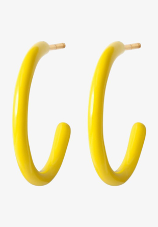 Lulu Copenhagen - Color Hoops Medium Pair Yellow