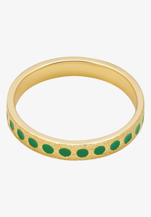 Lulu Copenhagen -  Pattern Ring gold plated Light Green