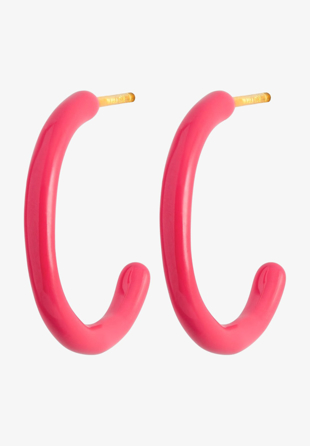 Lulu Copenhagen - Color Hoops Medium Pair Pink