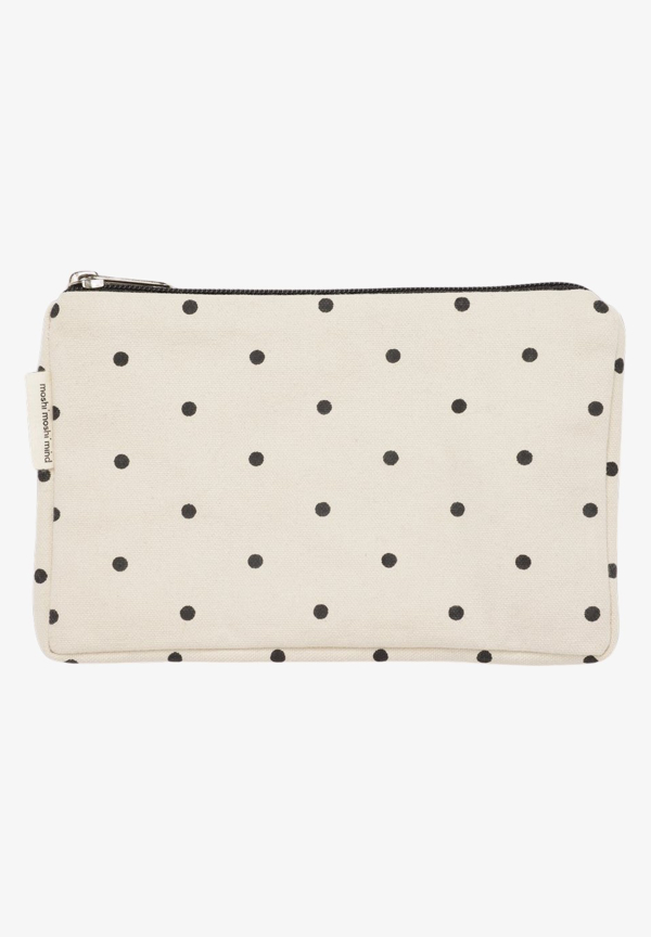 moshi moshi - Dotted zip purse Ecru/black dots