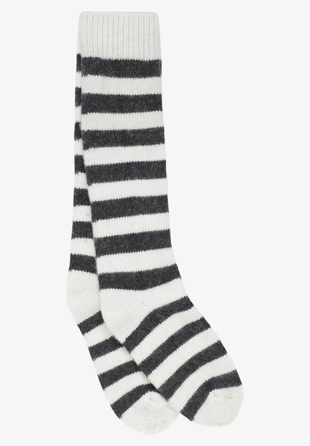 moshi moshi - Polar socks stripe Ecru/dark grey