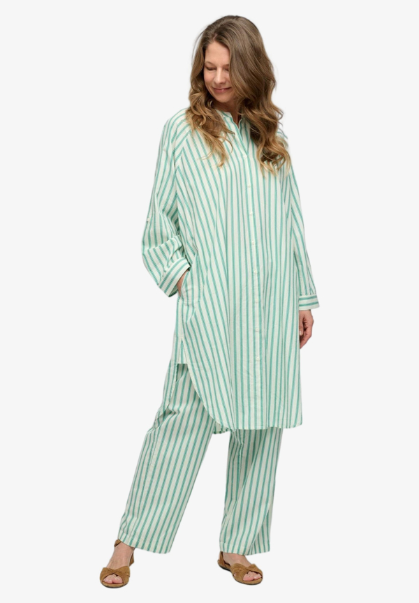 moshi moshi - Remain Shirtdress Stripe ecru/green 