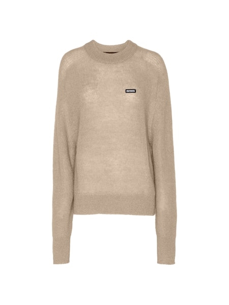 Rotate - Light knit logo sweater Parchment