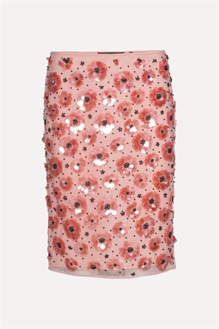 Rotate - Flower sequin skirt Peachskin