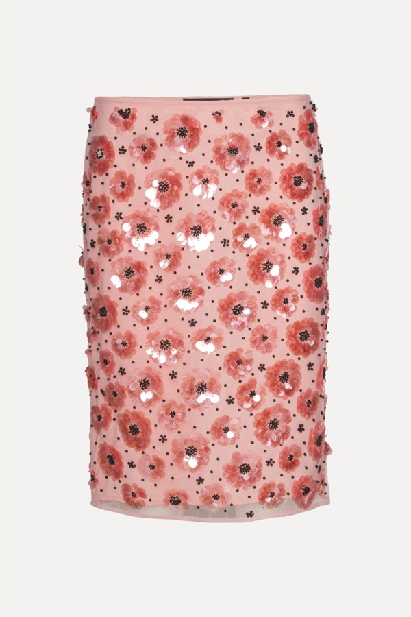 Rotate - Flower sequin skirt Peachskin