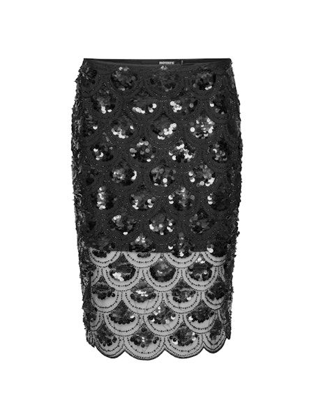 Rotate - Sequins pencil skirt Black