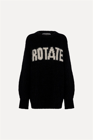 Rotate - Knitted logo sweater Black