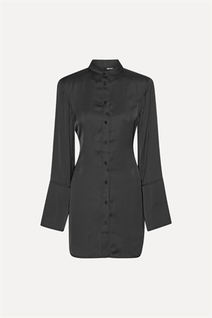 Rotate - Satin tie shirt dress