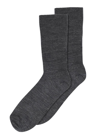 MP - Fine wool rib socks Dark grey melange