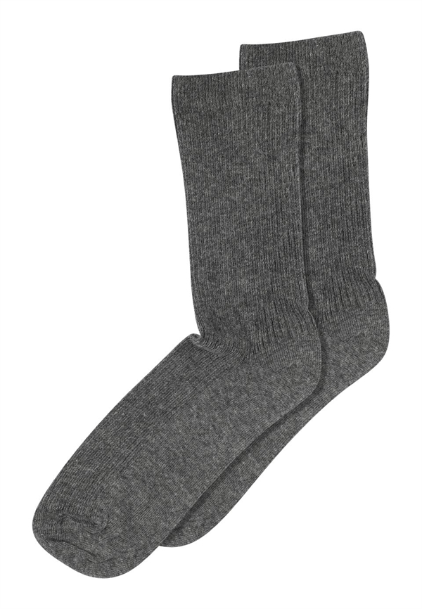 MP - Fine cotton rib socks Medium grey melange