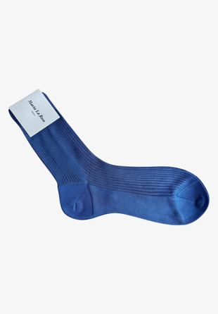 Maria la Rosa - One Ribbed socks Blu Reale