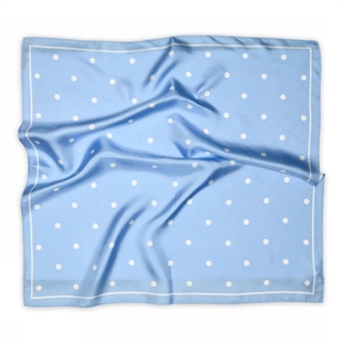Sneaky fox - Paloma silk scarf Blue bell
