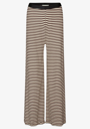 Mads Nørgaard - 2x2 Cotton Stripe Veran Pants brown