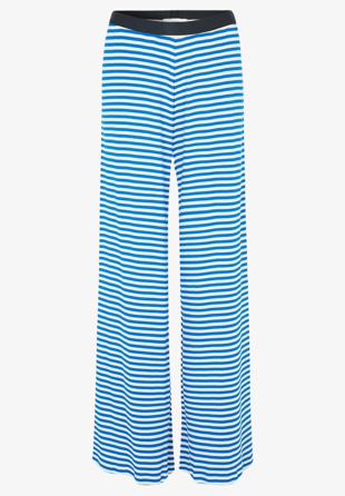 Mads Nørgaard - 2x2 Cotton Stripe Veran Pants blue