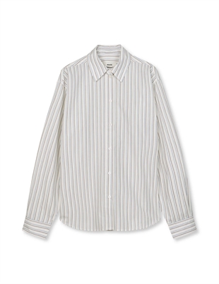 Mads Nørgaard - Crelly shirt Snow white/winetasting