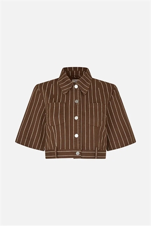 Baum und Pferdgarten - Majsa jacket Creme brown pinstripe