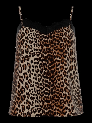 Pieces - PCtiffany strap top Black leo