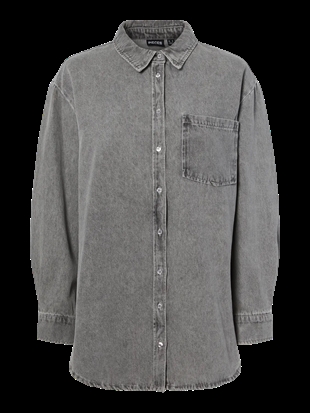 Pieces - PCmaise denim shirt Grey