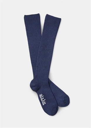 Aiayu - Cashmere knee socks Navy