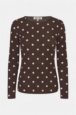 Baum und Pferdgarten - Jodie blouse Coffee bean dot