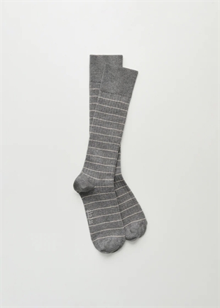 Aiayu - Cotton long socks Mix grey melange