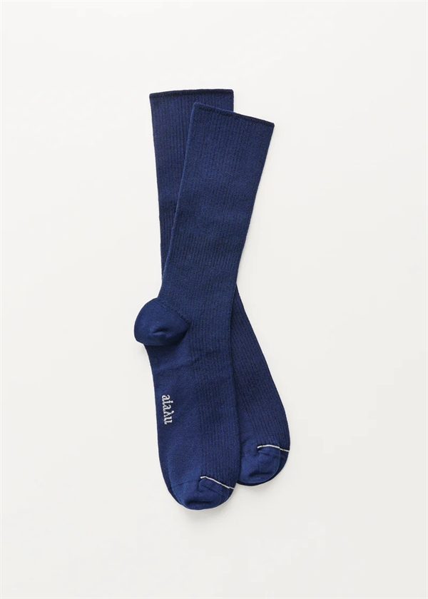 Aiayu - Cotton rib socks Midnight blue