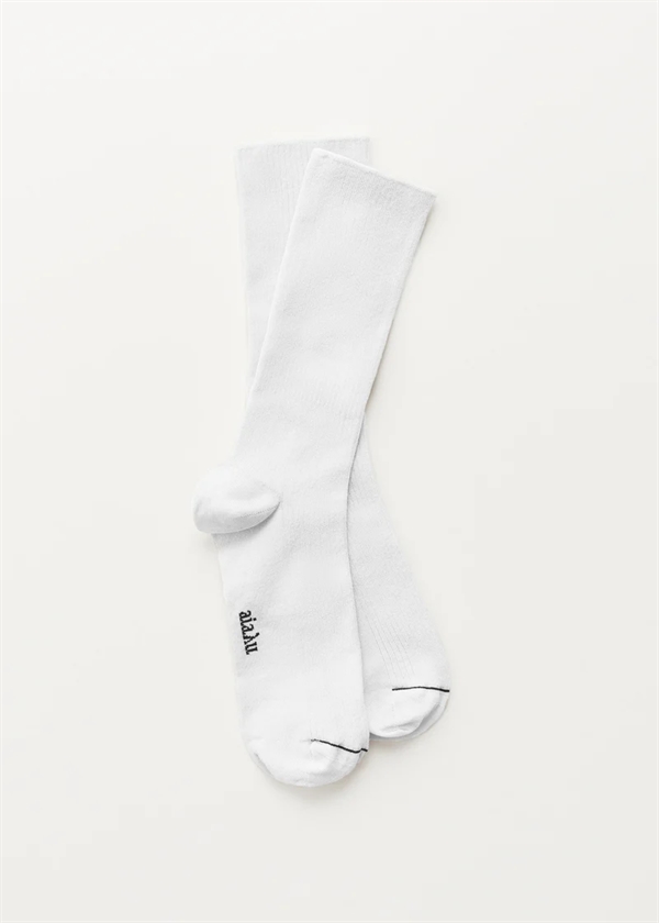 Aiayu - Cotton rib socks White