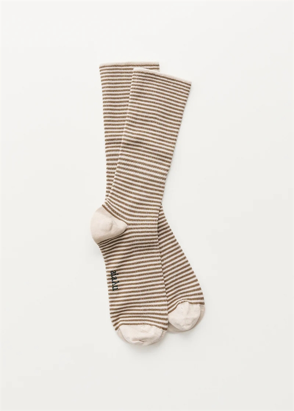 Aiayu - Cotton stripe socks Mix chestnut