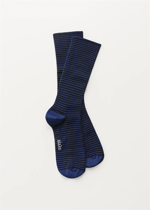 Aiayu - Cotton stripe socks Mix midnight