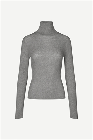 Samsøe Samsøe - Sasonnet ls t-neck Mid grey melange