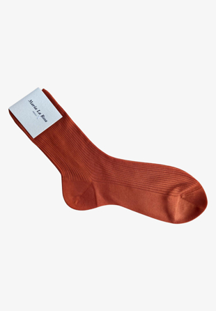 Maria la Rosa - One Ribbed socks Arancio