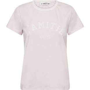 Haute l'amitié - Neckline logo tee Iced rose