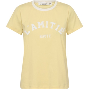 Haute l'amitié - Neckline logo tee Pale yellow