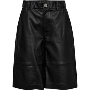 Hauté Lamitié - Leather bermudas Black